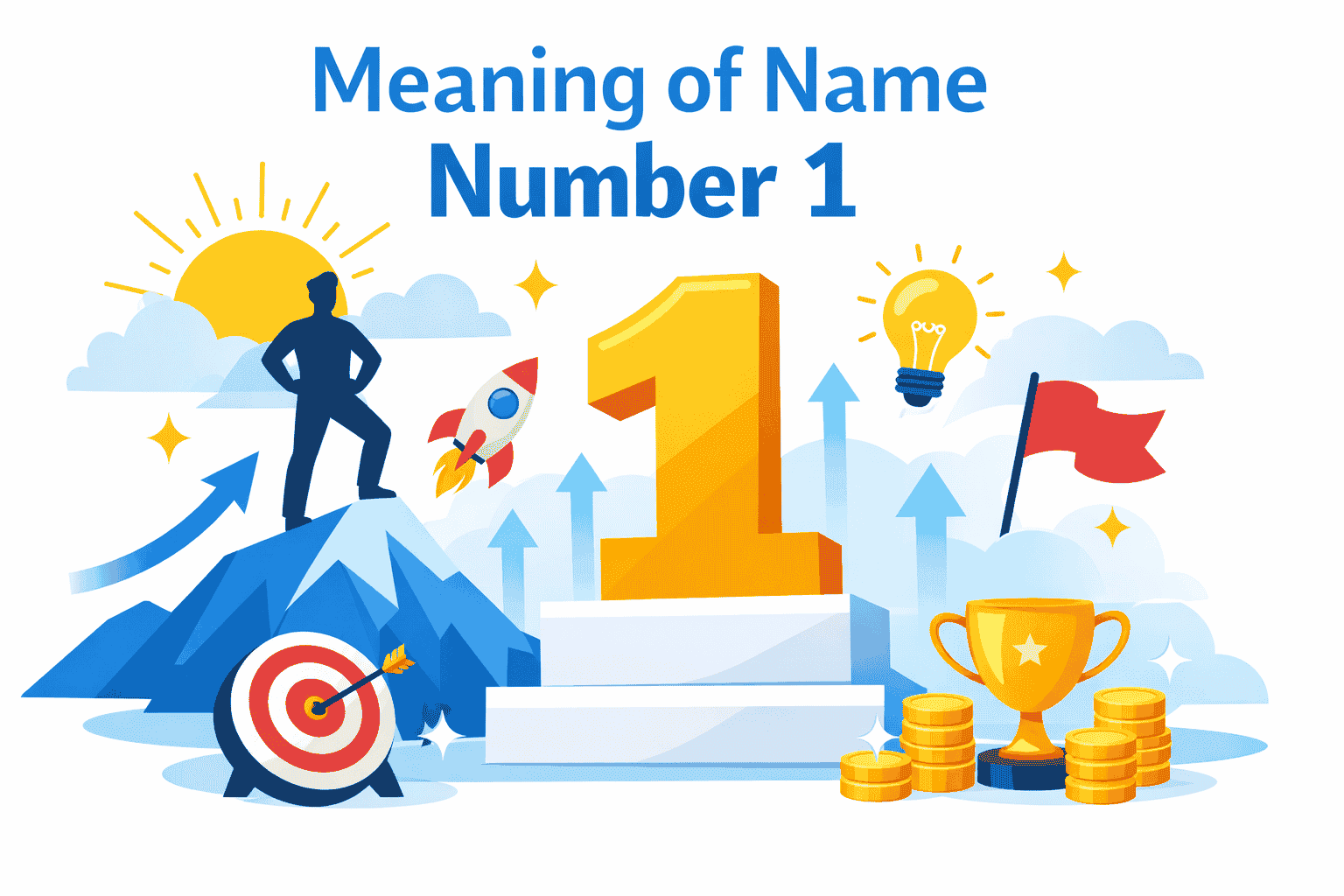 Numerology chart describing personality traits of Name Number 1