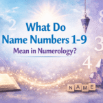 Chart showing the meaning and traits of name numbers 1 to 9 in numerology